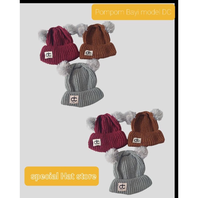 Kupluk pompom Bayi Model Dc