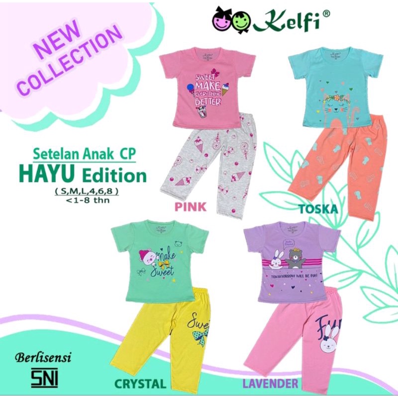 Setelan Baju Anak Cewek CP 1-8 Tahun Set Baju Anak Perempuan Lengan Pendek Celana Panjang KELFI CEWEK CP