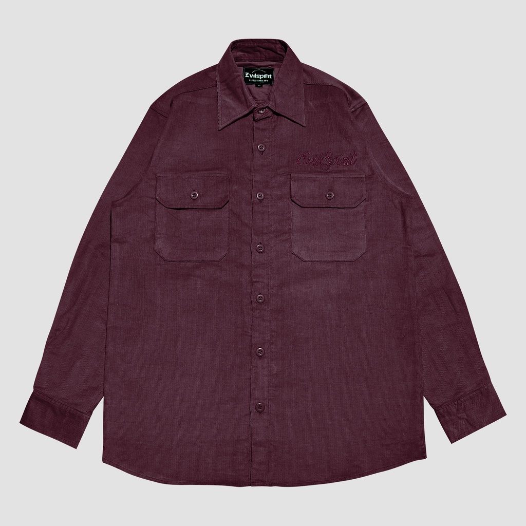 EVILSPIRIT KEMEJA CORDUROY - MOODBOARD BURGUNDY UNISEX