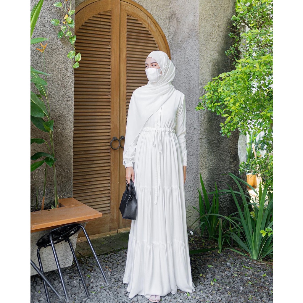 HANNA DRESS SIZE M,L,XL TERBARU BAHAN RAYON TWILL PREMIUM PAKAIAN GAMIS LEBARAN TERLARIS MUSLIM WANITA BY ZENIC ID BISA COD