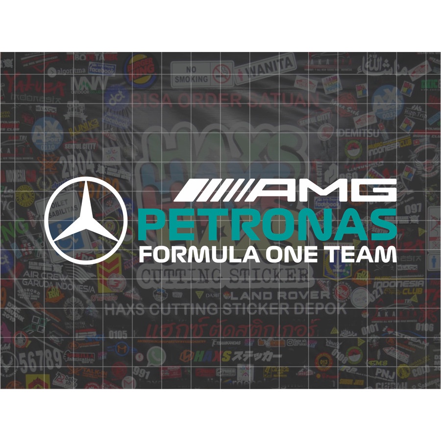Cutting Sticker Mercedes F1 Ukuran 12 Cm Untuk Motor Mobil