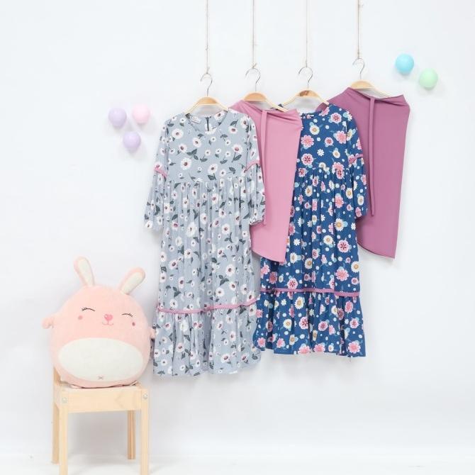Peachbello Set Gamis Anak Baju Muslim Gamis Rayon