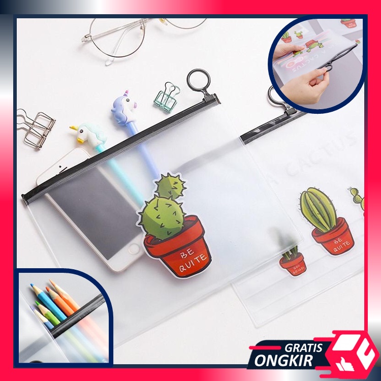 

Gratis Ongkir - S645 Tempat Pensil Motif Kaktus / Tempat Pensil Transparan / Pensil Case Zipper