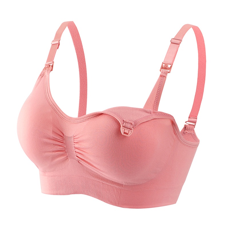 ANGEL MOMMY IBU Bra Menyusui Jumbo Kancing Depan Tanpa Kawat Hamil Murah Bh Menyusui Bahan Katun-Merah Jambu