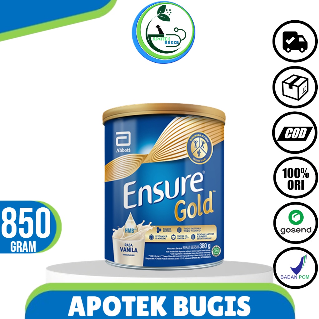 ENSURE Gold Susu Rendah Laktosa Vanila 850 g