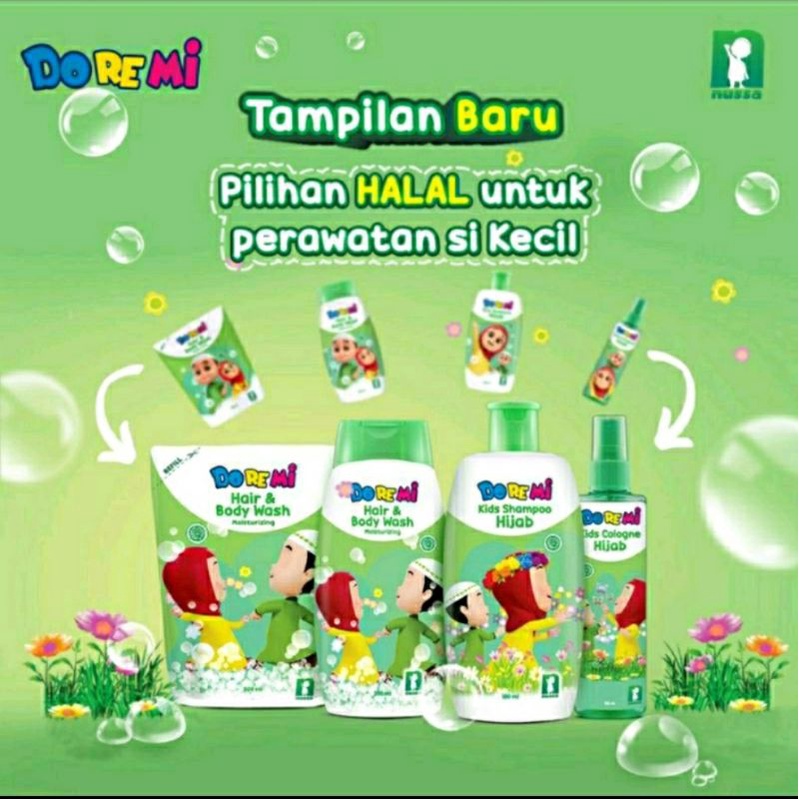 Doremi Nussa Rara Kids Series | Hair&amp;Body Wash | Shampoo Hijab | Cologne Hijab