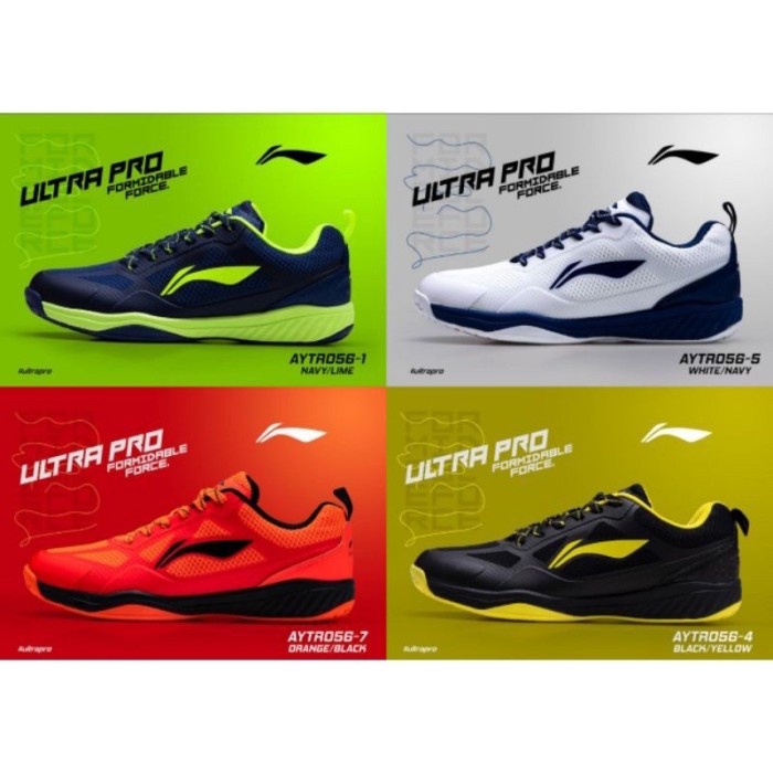 {MentariStore} SEPATU BADMINTON LINING ULTRA PRO SEPATU LINING ULTRAPRO ORIGINAL - NAVY LIME 45 Limi