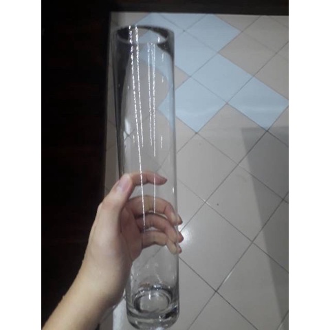 Vas Vas Bunga Kaca Tinggi 30 Cm Diameter 6 Cm Kaca Tebal Elegan Pot Bunga