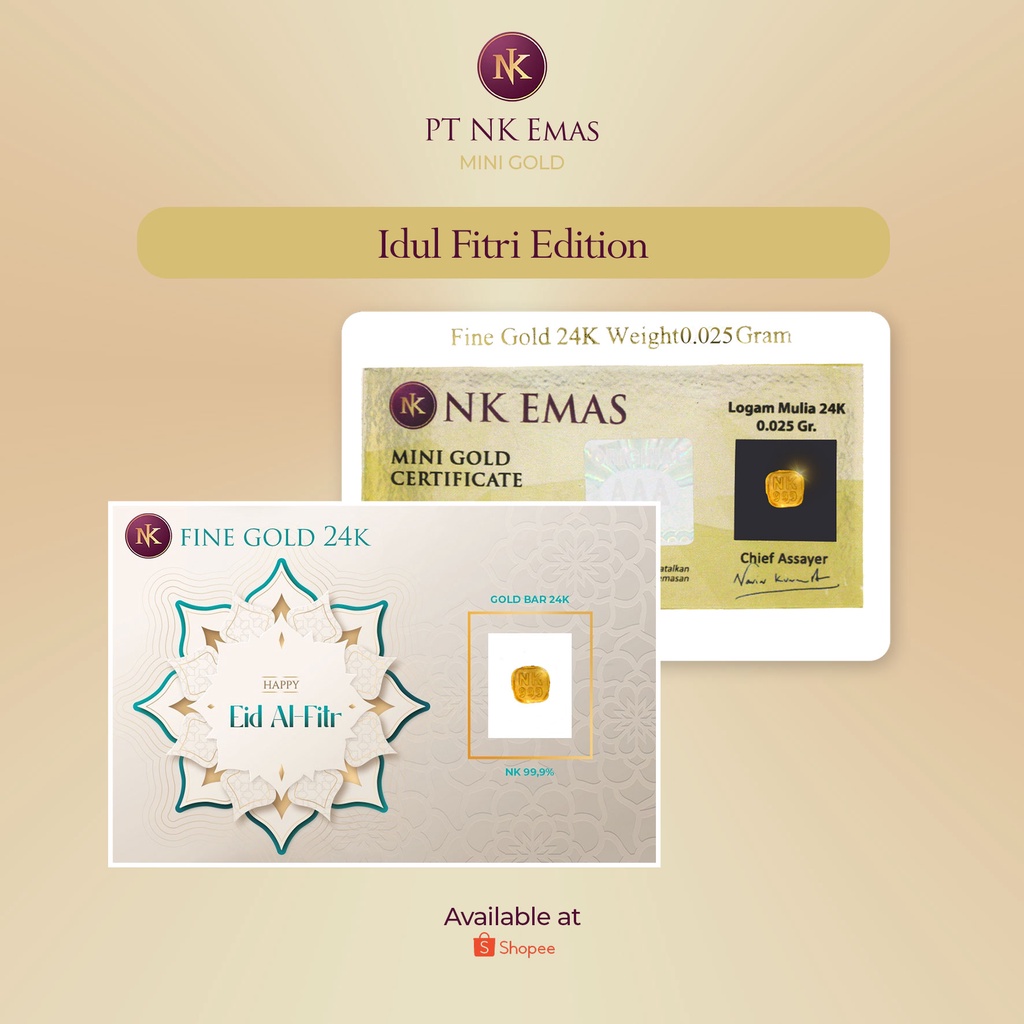 5 Pcs NK Mini Gold 0.025 Gram (Idul Fitri Envelope Edition)