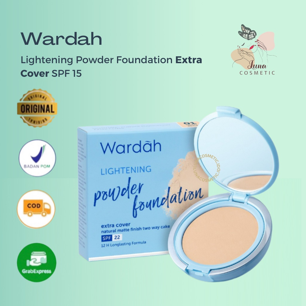 Wardah  Lightening Powder Foundation EXTRA COVER SPF 15 - Bedak Yang Mencerahkan Dengan Hasil Natural dan Tahan Lama