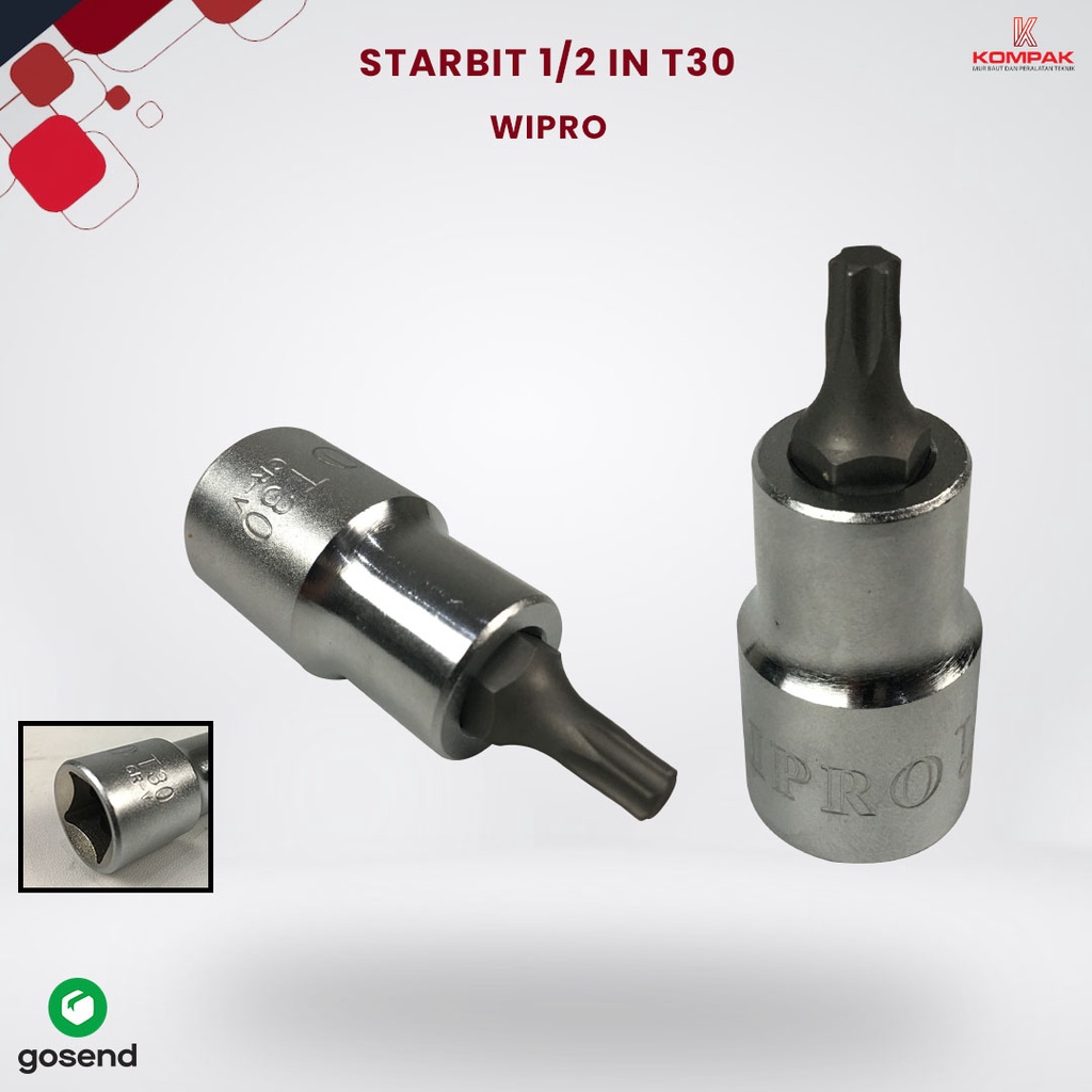WIPRO STAR BIT SOCKET SOCK BINTANG T30 MATA KUNCI SOCK BINTANG SOK SHOCK T 30 Wipro
