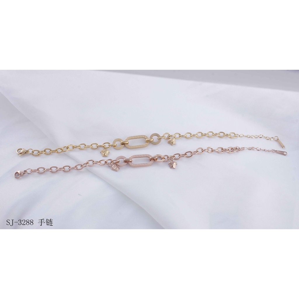 Gelang Titanium Rantai Polos Perhiasan Fashion 3288