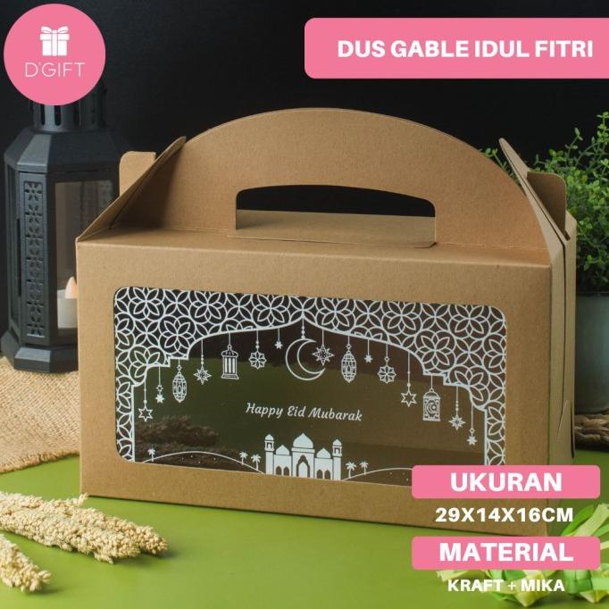 

PROMO Gable Box Idul Fitri Dus Kue Kering Kraft Lebaran Packaging Hampers