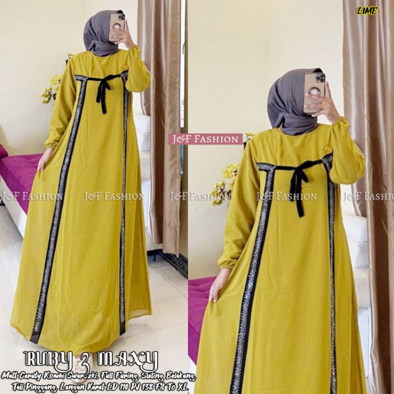 [BIG SALE] Gamis Ceruty Jumbo Murah/Ruby Dress Murah/Ceruty Full Furing Silky/Dress Murah Meriah/Dre