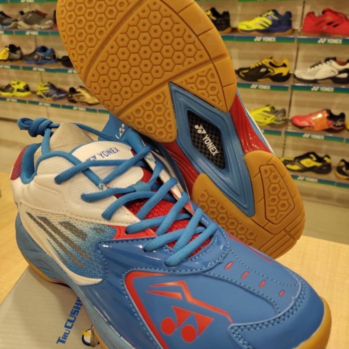 {MentariStore} SEPATU BADMINTON BULUTANGKIS YONEX ALL ENGLAND 21 AE 21 ORIGINAL - P.BLUE/P.WHITE 40 