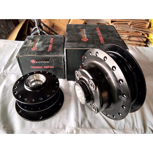 Ori Tromol Set Depan Belakang Merek Scarlet Megapro Primus Dan Megapro New
