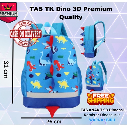 COD ~ Tas Ransel UNIK  3D bentuk Dino Dinosaurus / Tas Anak Karakter bentuk Dinosaurus lucu / tas sekolah anak paud / tas sekolah anak TK/ TAS DINO TK