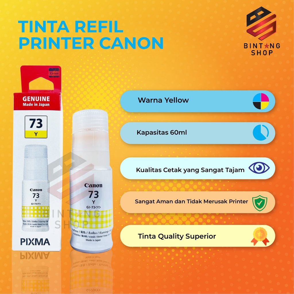 1 SET 6 PCS Tinta Canon Gi 73 Tinta Printer G670 G570