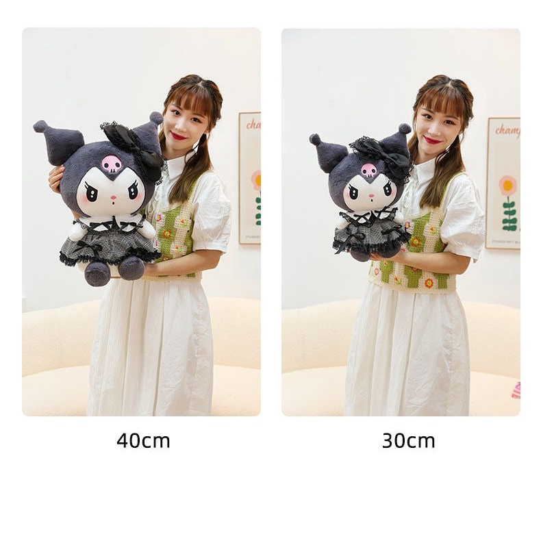 MAINAN BONEKA KUROMI MELODY GAUN HITAM DRESS LUCU PLUSH