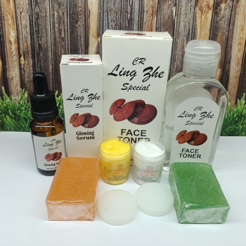 TERLARIS PAKET CREAM LING ZHI / LING CHI / LING SHI ORIGINAL 5IN1 (Cream Siang&Malam Toner Serum Sab