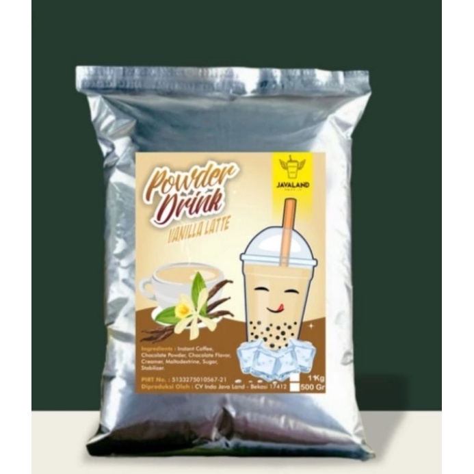 bubuk minuman rasa vanilla latte powder drink