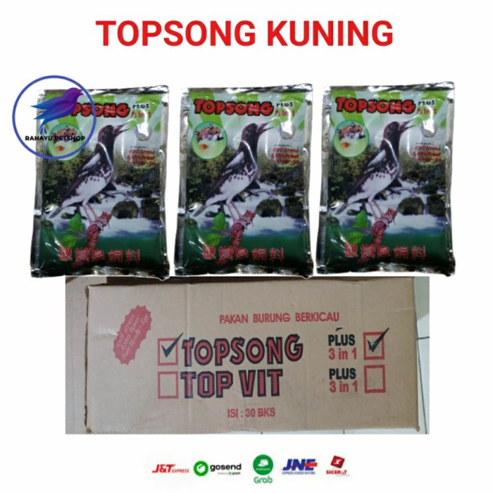 Best Seller Pakan Burung Kicau Topsong Kuning 1 Dus