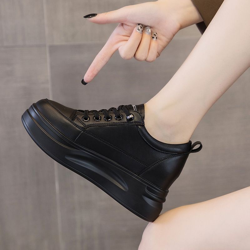 {EJ} Sepatu Sneakers Hitam Import Sepatu Sekolah Full Black Import Sepatu Olahraga Wanita