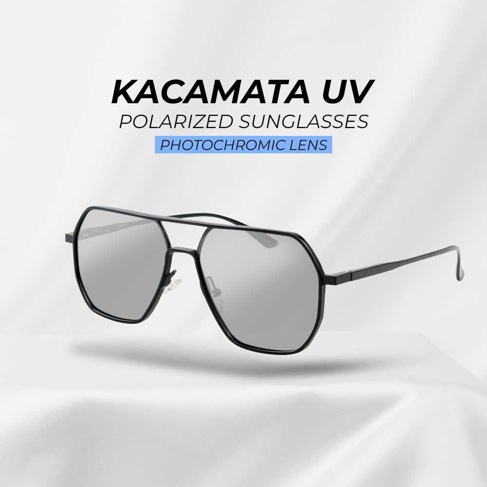 Kacamata UV Polarized Sunglasses Photochromic Lens - 8692 - Black