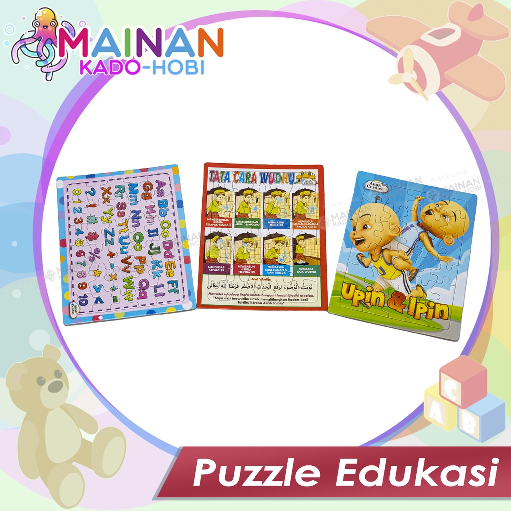 HADIAH HOBI MAINAN EDUKASI ANAK PUZZLE KARAKTER KARTUN LUCU UKURAN KECIL BESAR