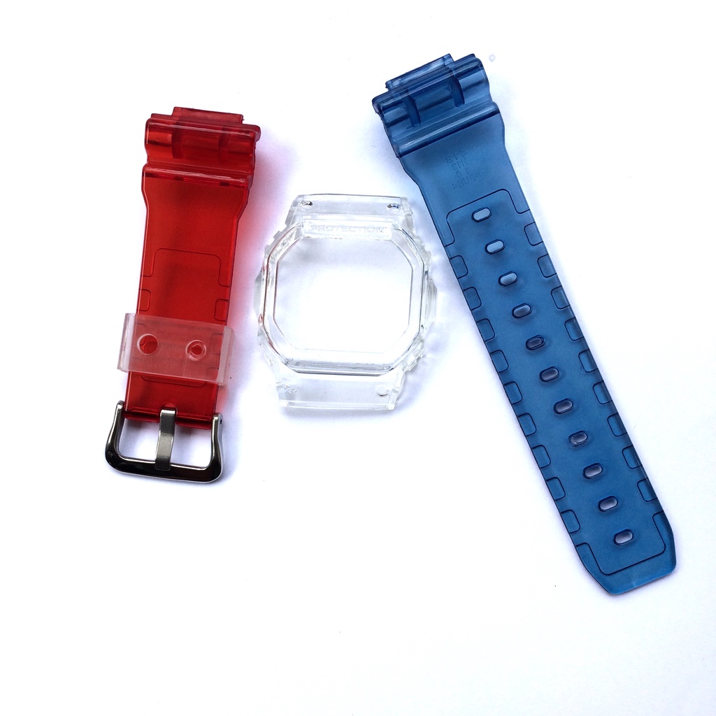 BNB STRAP BEZEL GSHOCK G SHOCK DW 5600 GW B5600 JELLY CLEAR BIRU PUTIH MERAH DW 5030