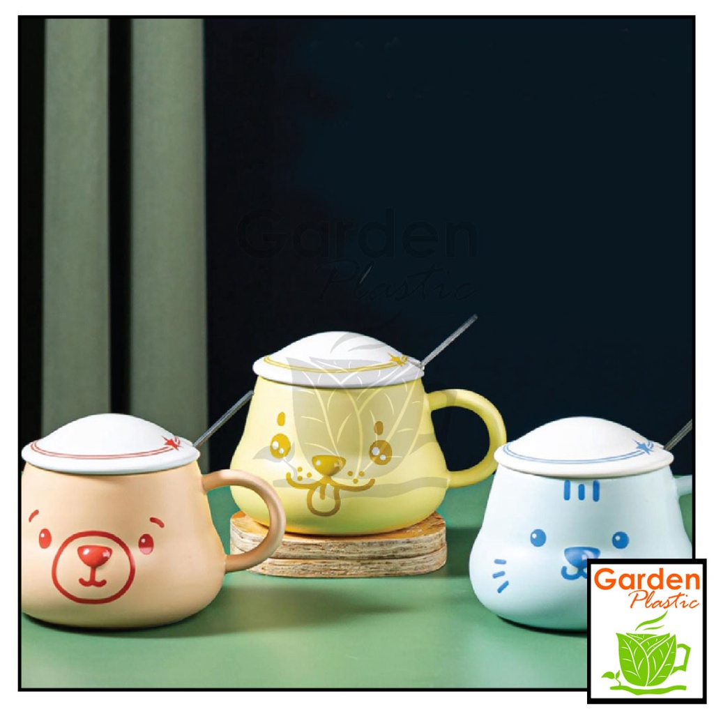 MUG GIFT SET KARAKTER LUCU 420ML ROYAL ALFRED BT1406 + TUTUP