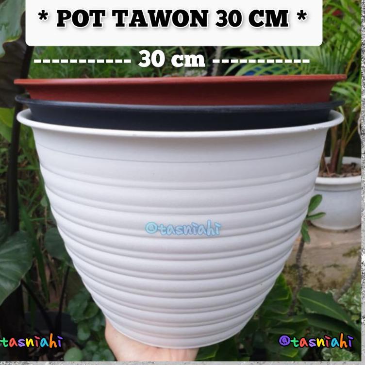 ✨11.11✨ Pot Tawon Jumbo 30 Diameter 30 cm Pot Bunga Tawon 30 cm Termurah Harga Grosir Warna Putih Hi