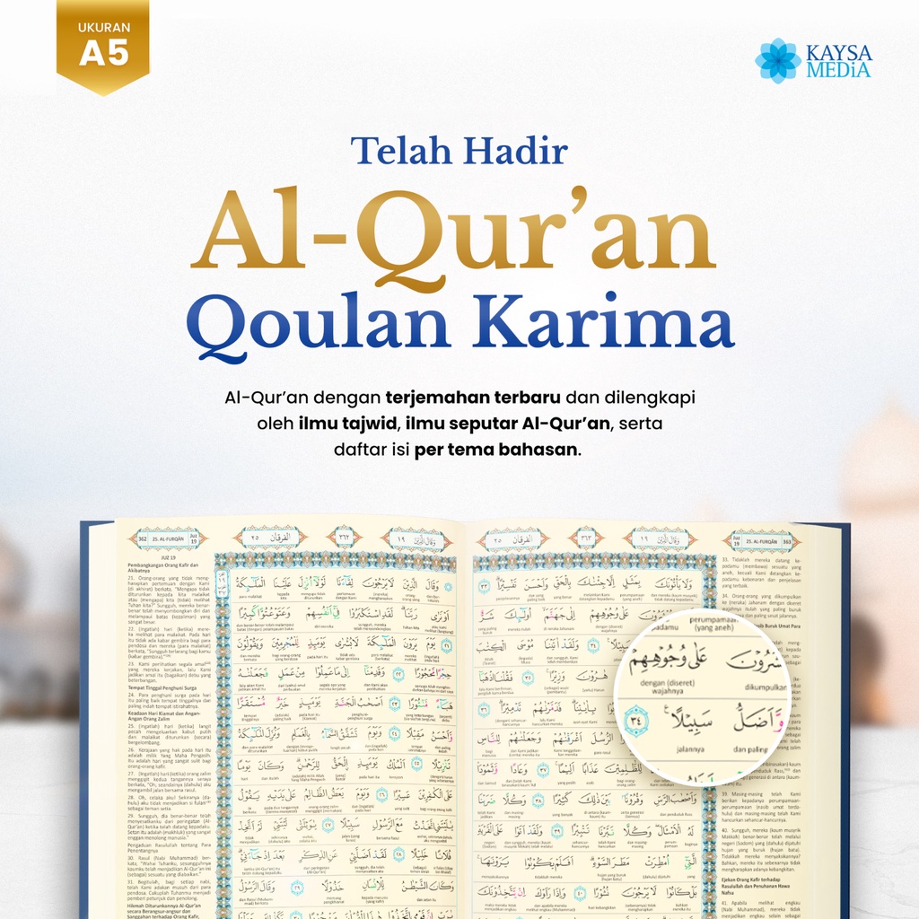 (Free Custom nama) Al Qur'an Terjemahan perkata Qoulan Karima