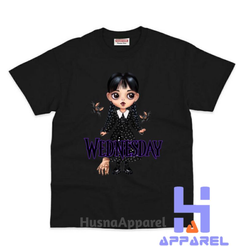 BAJU ANAK KAOS ANAK WEDNESDAY ADDAMS SCARED