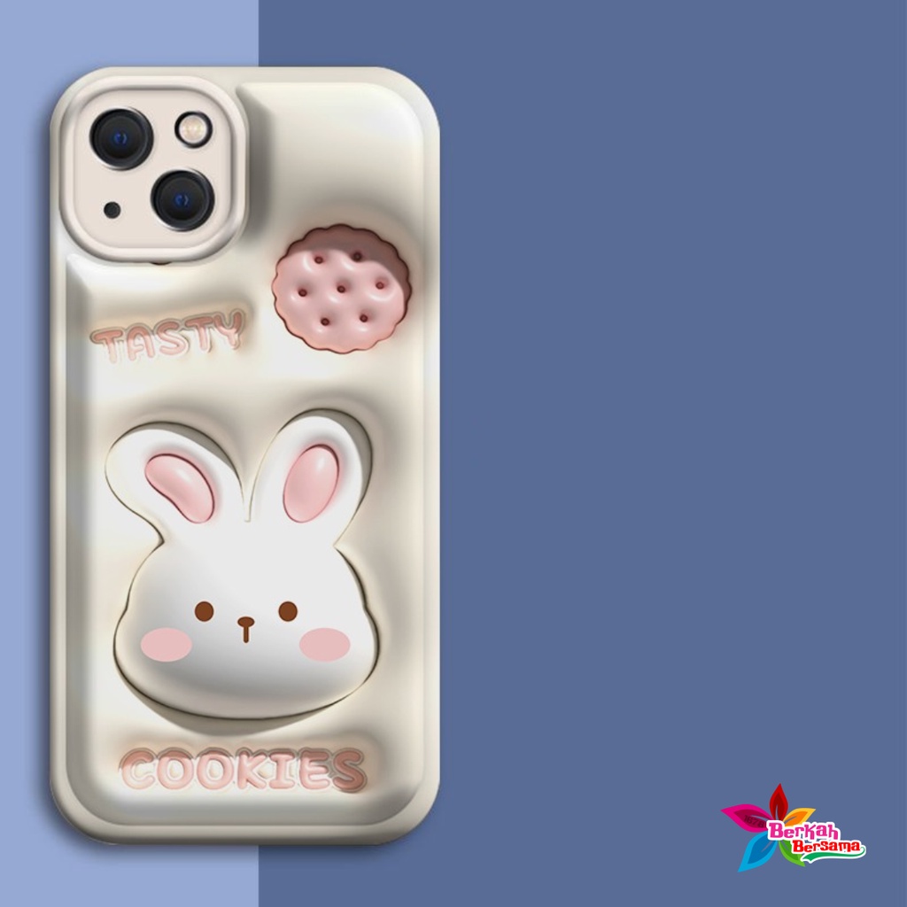 SS149 SOFTCASE MOTIF AKSEN 3D COOKIES RABBIT FOR IPHONE 6 6+ 7 8 SE 2020 7+ 8+ X XS XR XS MAX 11 12 13 14 PRO MAX BB7848