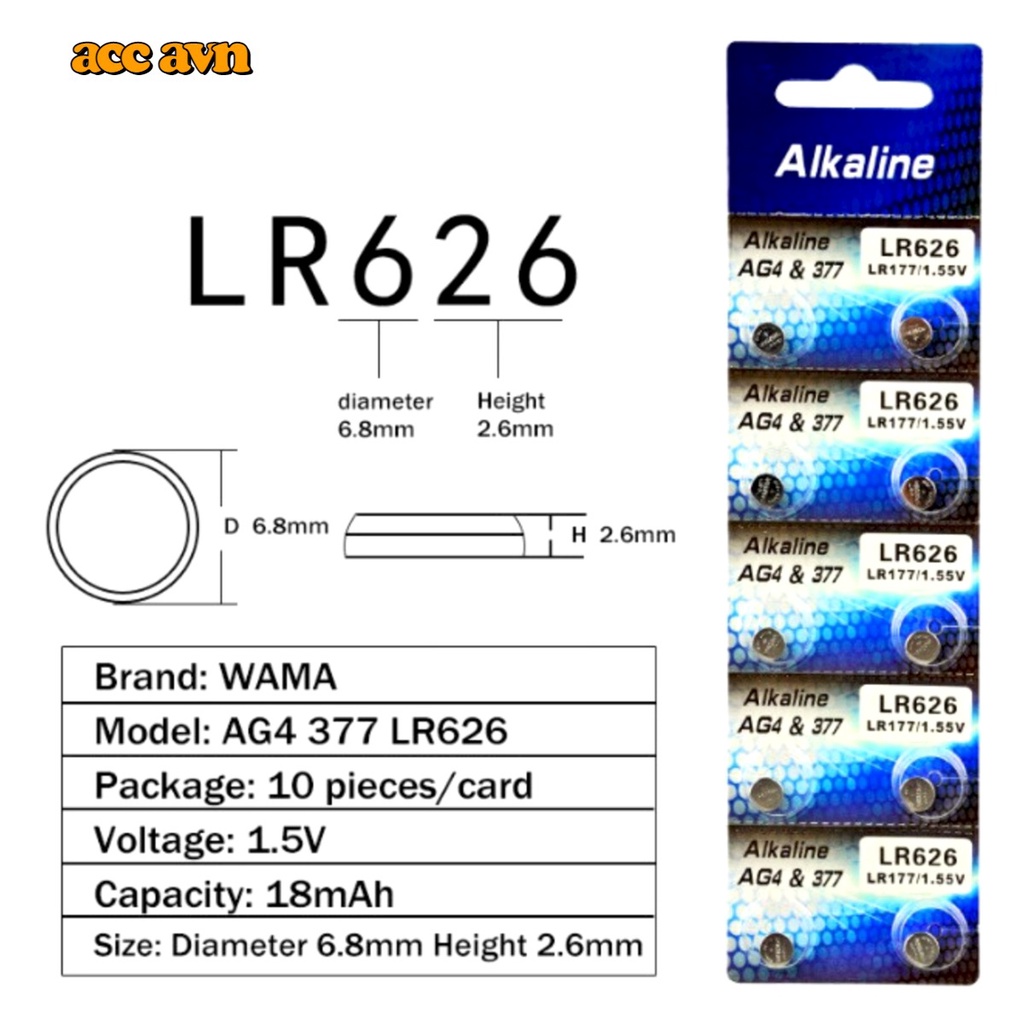 Baterai Battery SR626 LR626 LR626SW AG4 LR626SW