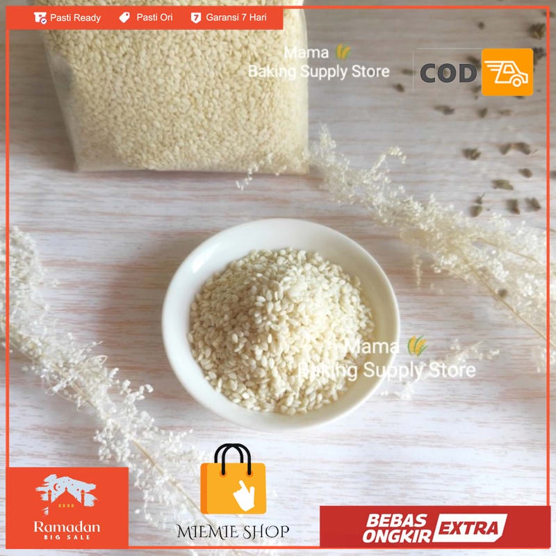 

White Sesame Seeds biji wijen putih 100 gr Bersih Kualitas Bagus