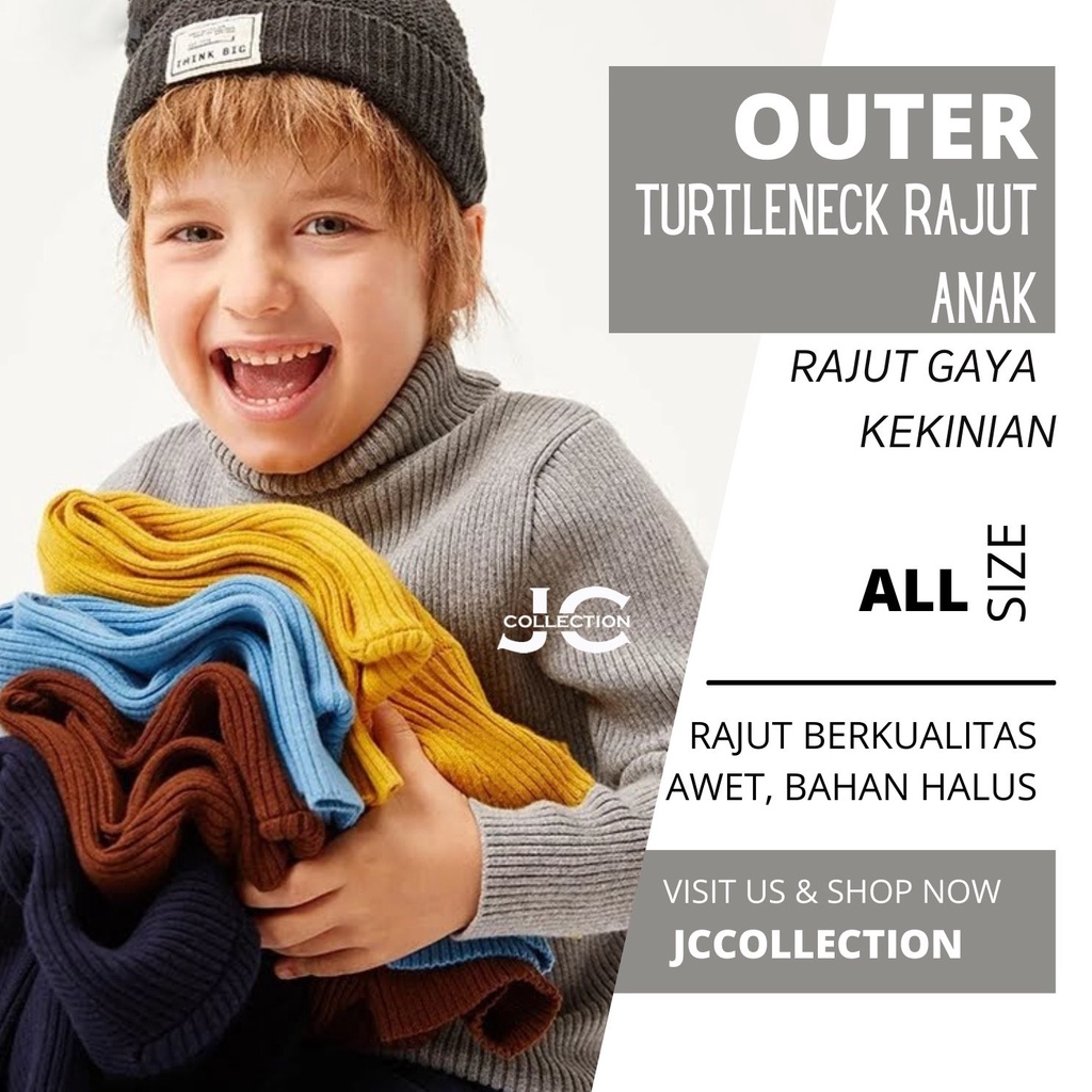 Sweater Rajut Turtleneck Anak Korea Umur 7 Thn – 13 Thn / Teens Kids Turtleneck - Jojo - JCColections