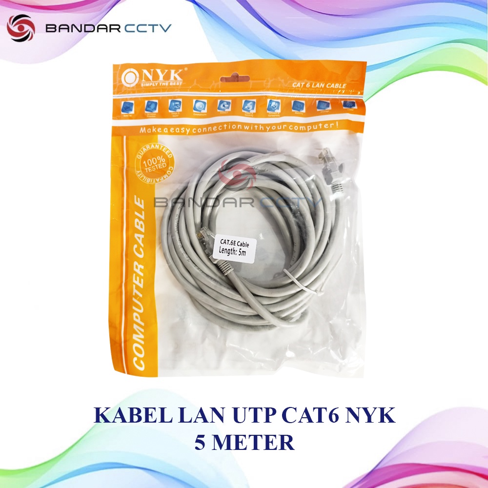 KABEL LAN UTP CAT6 NYK RJ45 5 METER KABEL KOMPUTER ETHERNET