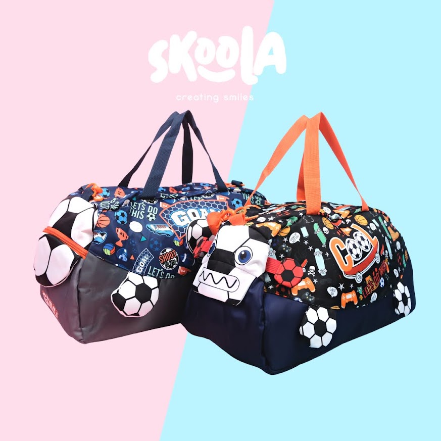 Skoola Tas Travel Pakaian Gym Anak Laki - Laki Astronot Dinosaurus Bola - Duffle