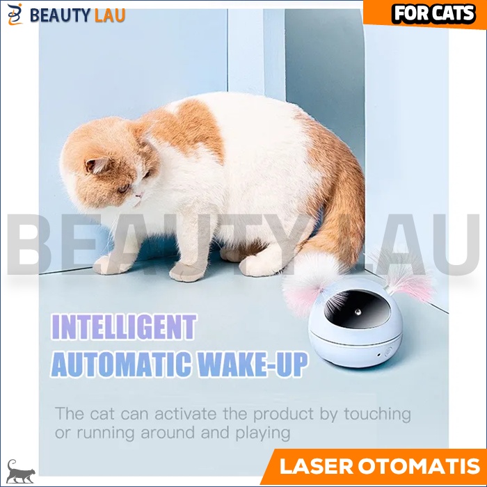 LASER KUCING LESER MAINAN INTERAKTIF KUCING BERPUTAR OTOMATIS AUTOMATIC CAT TEASER TOYS