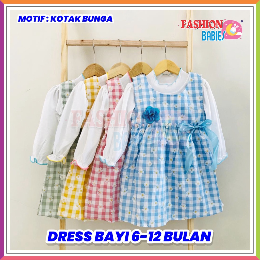 DRESS ANAK KOTAK BUNGA MK-398 / DRESS ANAK