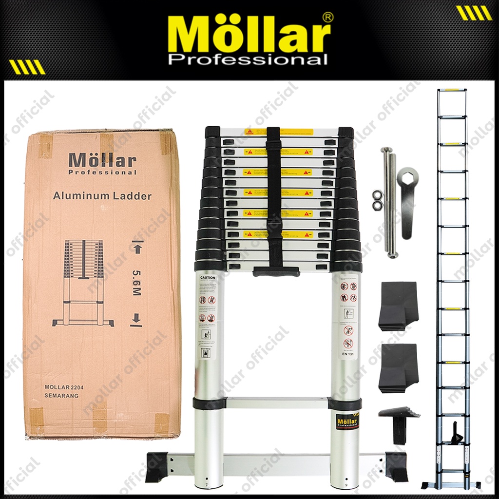 MOLLAR Tangga Lipat Teleskopik 5.6 Meter - Single Telescopic Ladder