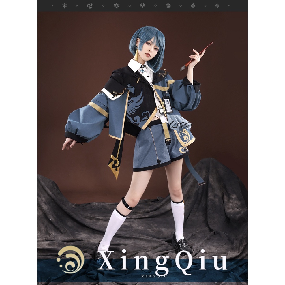PRE-SALE Game Genshin Impact Xingqiu Cosplay Costume Xing Qiu Doujin Casual Wear Costume