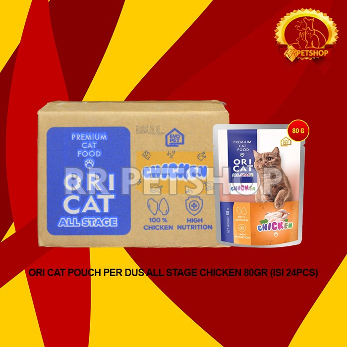 Makanan Basah Kucing Ori Cat Pouch All Stage WetFood Grosir Dus 24Pcs