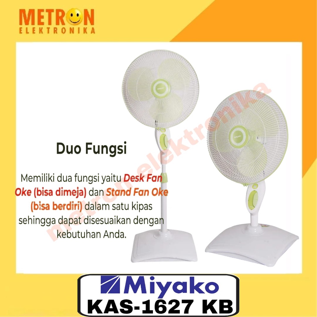 MIYAKO KAS-1627 KB KIPAS ANGIN / STAND FAN 16 INCH / KAS1627KB