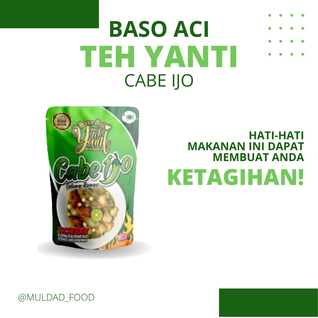 

Baso Aci Teh Yanti Cabe Ijo by Muldad Food / Baso Aci khas Garut / Baso Aci Instan / Baso Aci Murah