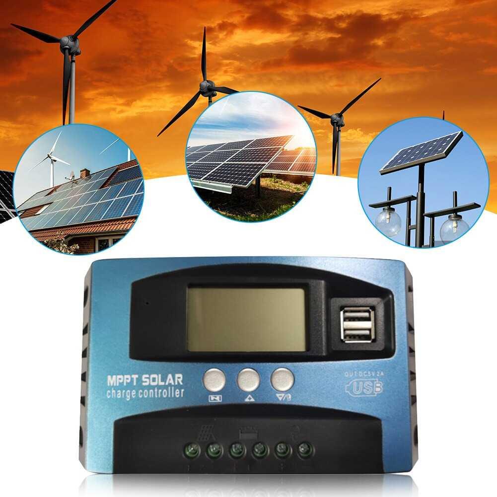 MPPT Solar Charger Controller Regulator Dual USB LCD 12/24V 30A/60A - MPS36 - Blue