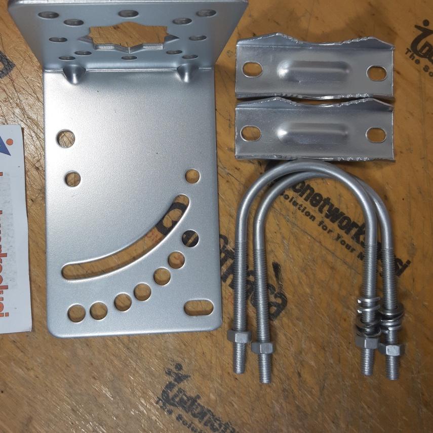 ♪ Bracket breket dan L clamp klem dudukan tiang antena GRID Yagi Omni TV Radio HIGH GRADE ♞