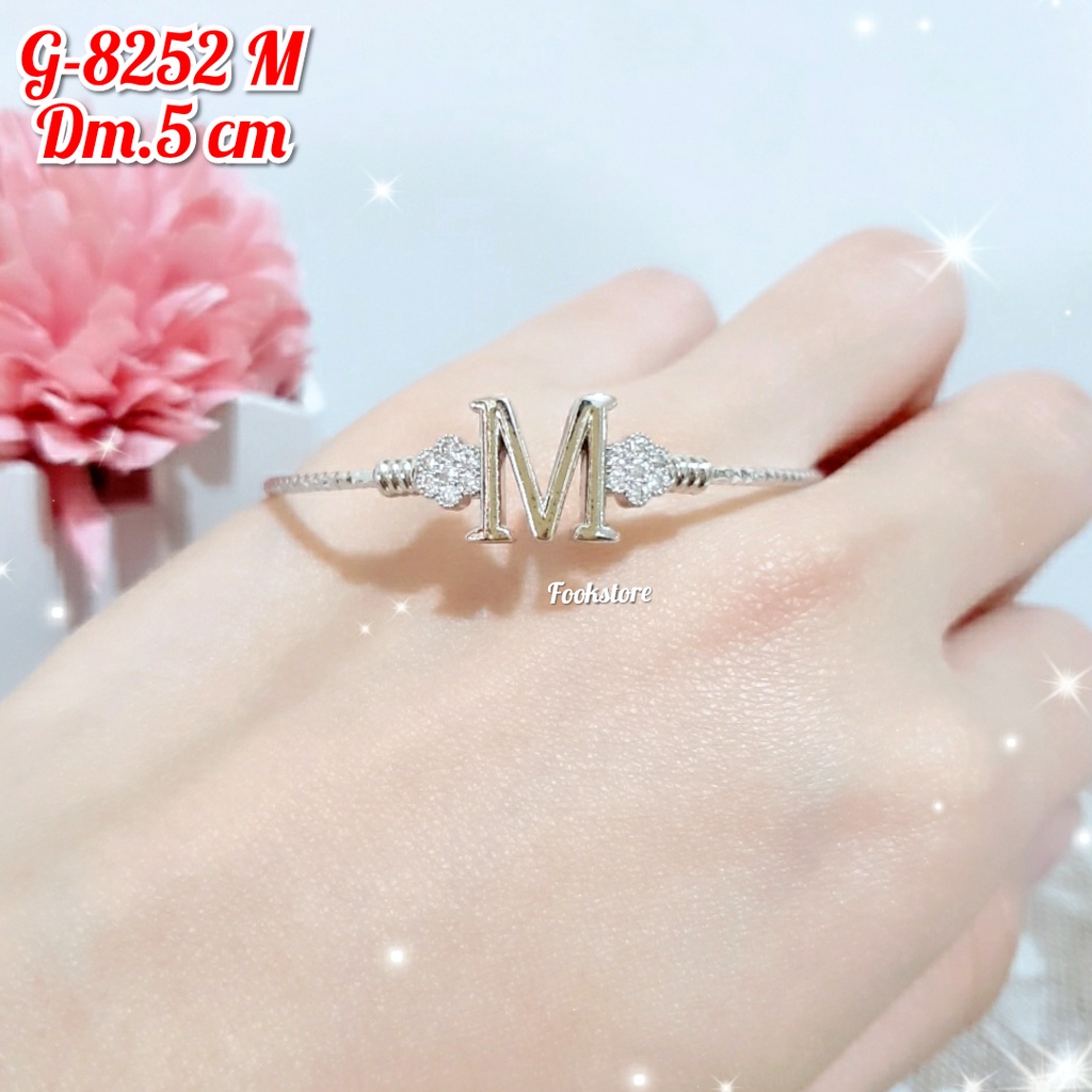 GELANG ANAK HURUF WARNA SILVER XUPING ANTI ALERGI/COD